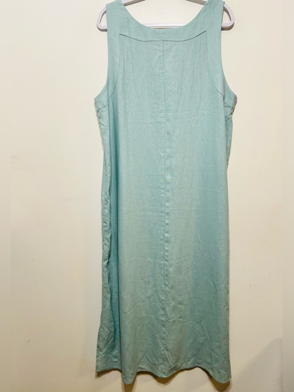 New! DKNY Linen Blend Sleeveless Maxi Dress Womens Size XL - Picture 4 of 6